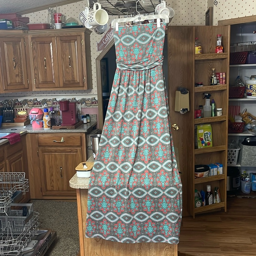 Strapless maxi dress